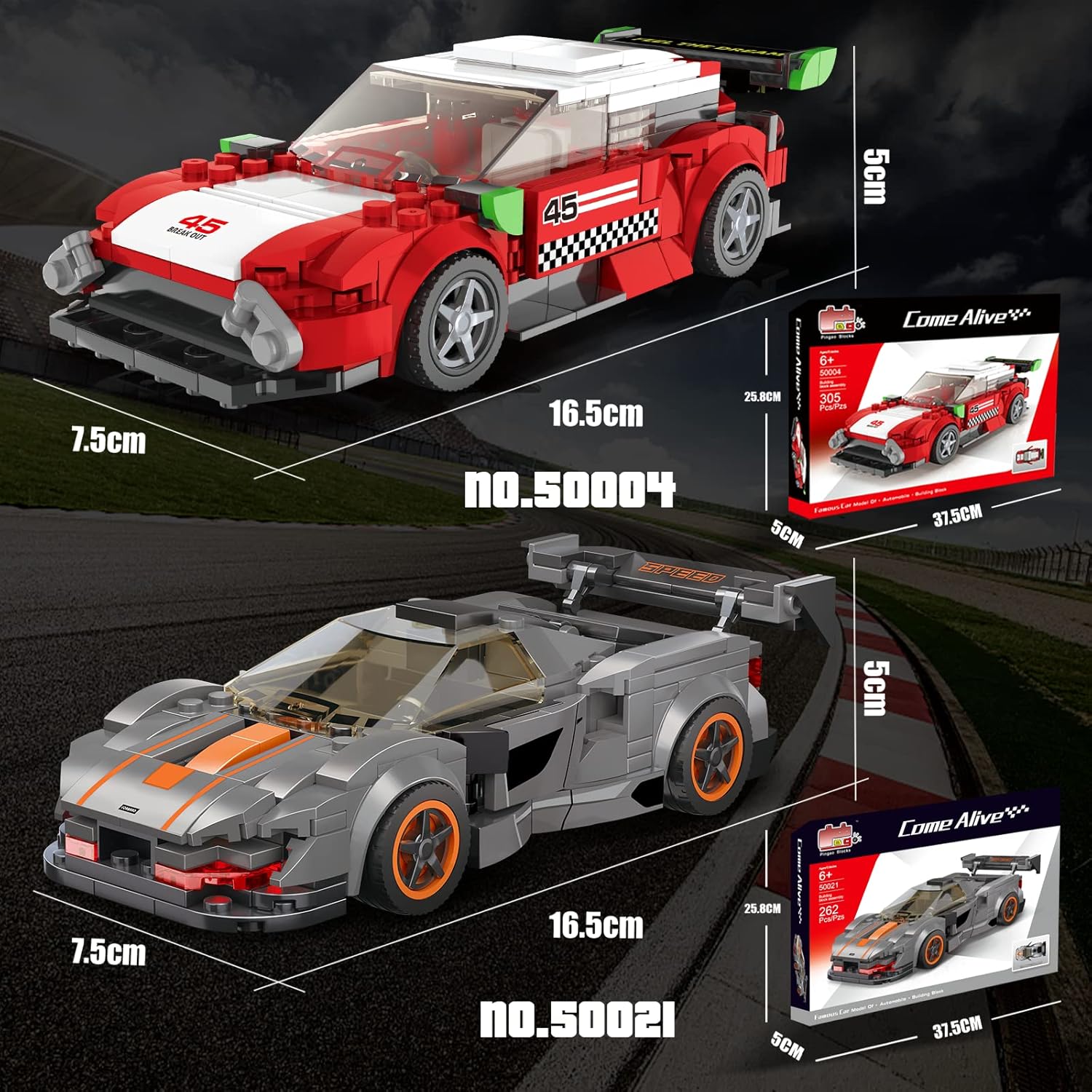 Come Alive McLaren Iconic Race Car Building Kit. Collectible speed champions construction toy for boys & girls aged 8+. Multicolor. Image