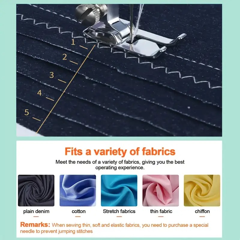 European Standard Home Sewing Machine - 2-Speed, Front/Back Stitch, Thick Fabric Locking, Night Light & Guide Locking Eye Image