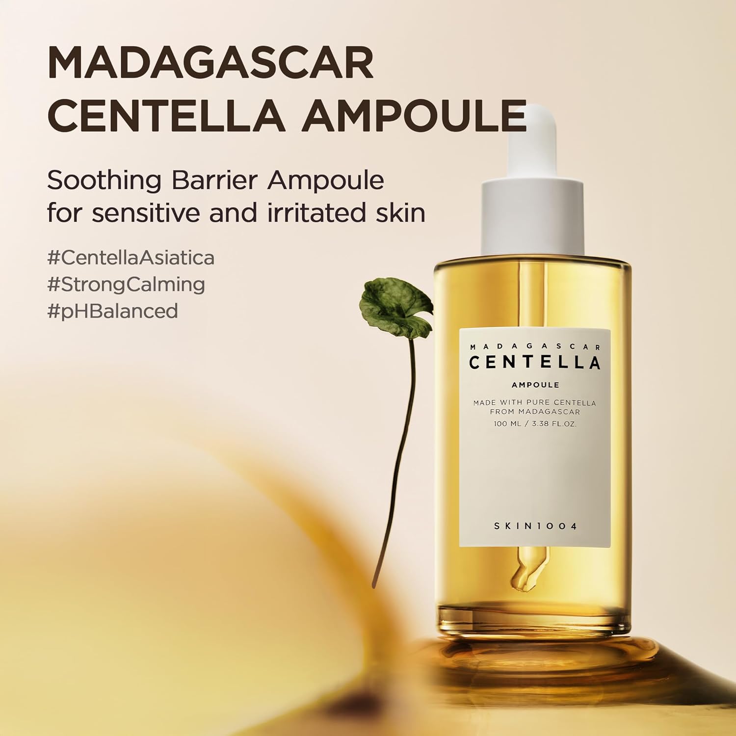 SKIN1004 Madagascar Centella Asiatica 100% Ampoule. Pure extract serum for intensely soothing sensitive & acne-prone skin. Image