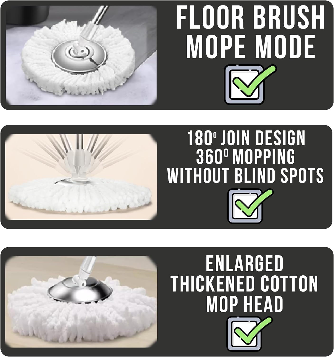 Easy Spin Mop and Bucket Set with 360° Rotation | Stainless Steel Handle & Wring Dryer Basket | Includes 2 Microfiber Mop Heads for Floor Cleaning | Ideal for Hardwood, Ceramic Tile, Marble, Laminate, and Glass Image