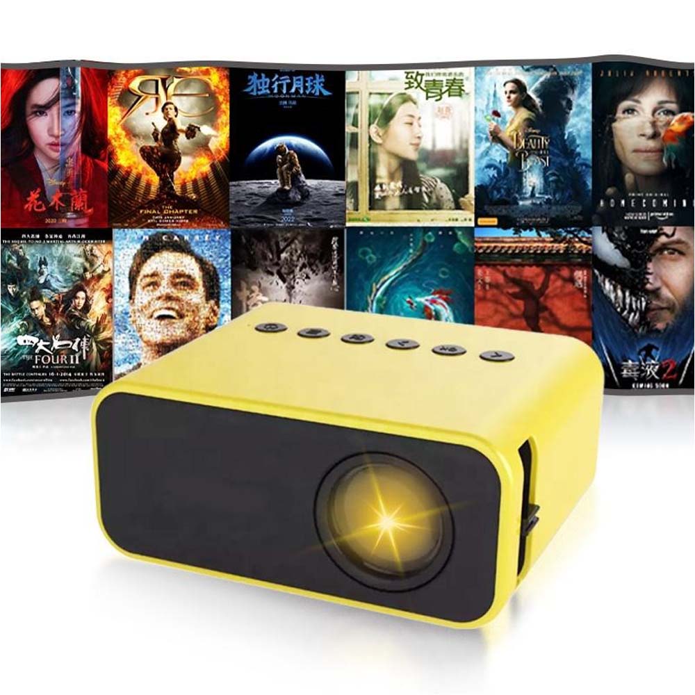 Mini Pocket Projector - HD Portable Movie Projector, Phone Screen Mirroring, Home Entertainment, Compact Yellow Design Image