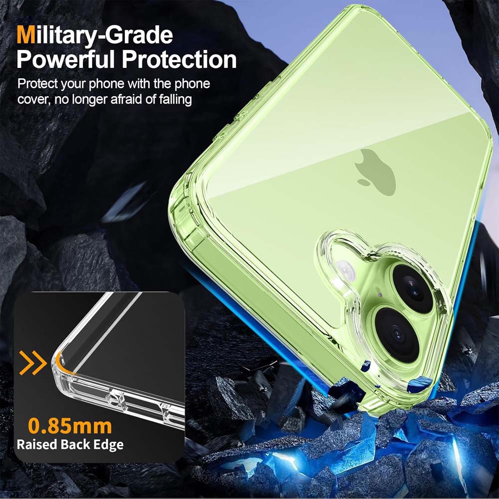 Crystal Clear Case for iPhone 17 6.3" (2025) - Anti-Yellowing Hard Back, Slim Shockproof Bumper, Wireless Charging Compatible Image