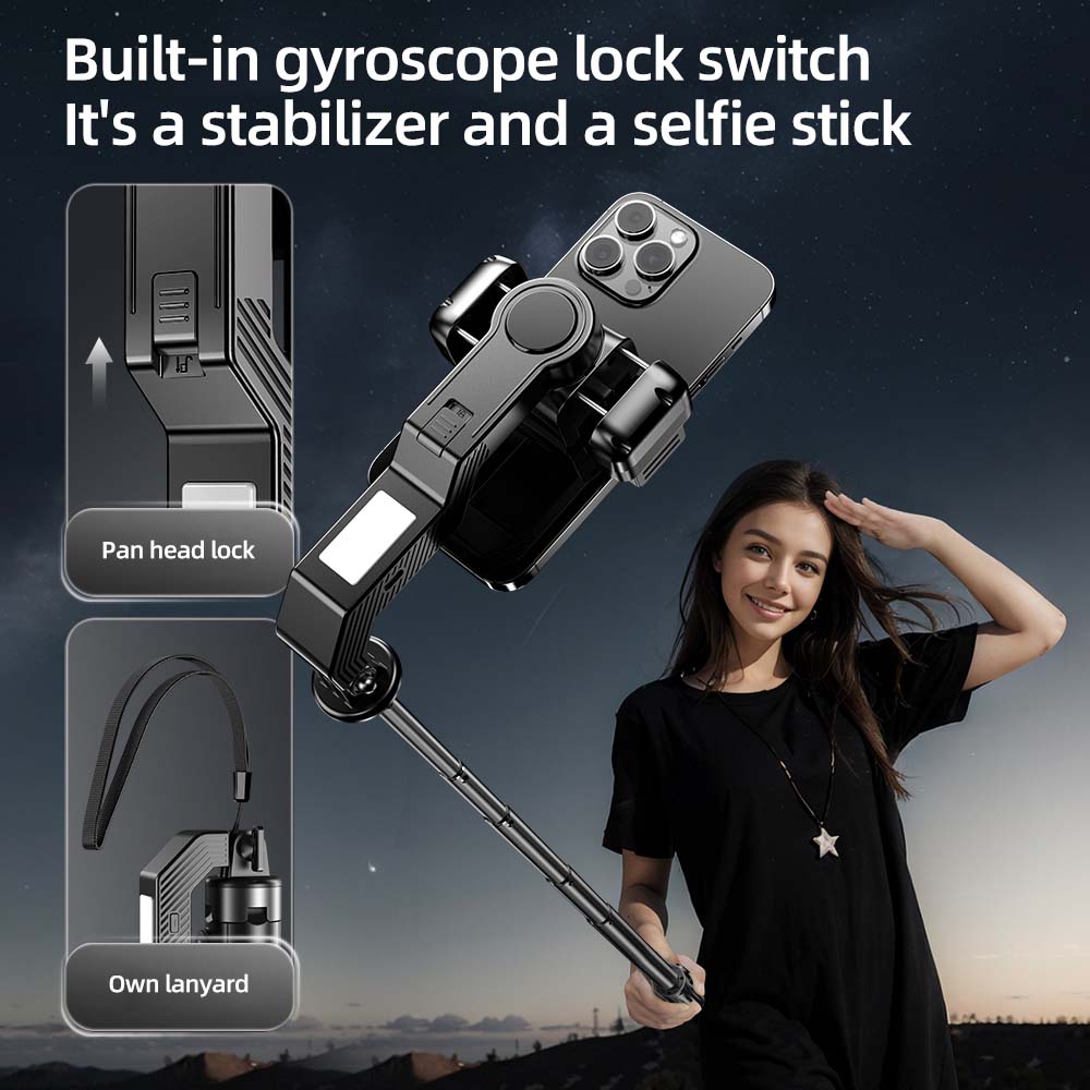 Q31 Handheld Gimbal Stabilizer -  Smartphone Stabilizer with Face Tracking, Wireless Remote & Tripod Stand Image