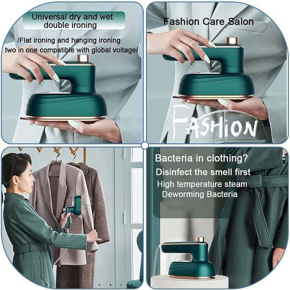 Handheld Steam Iron - 2-in-1 Garment Steamer & Dry Iron, Fast Heating, Rotatable Handle for Home & Travel Image