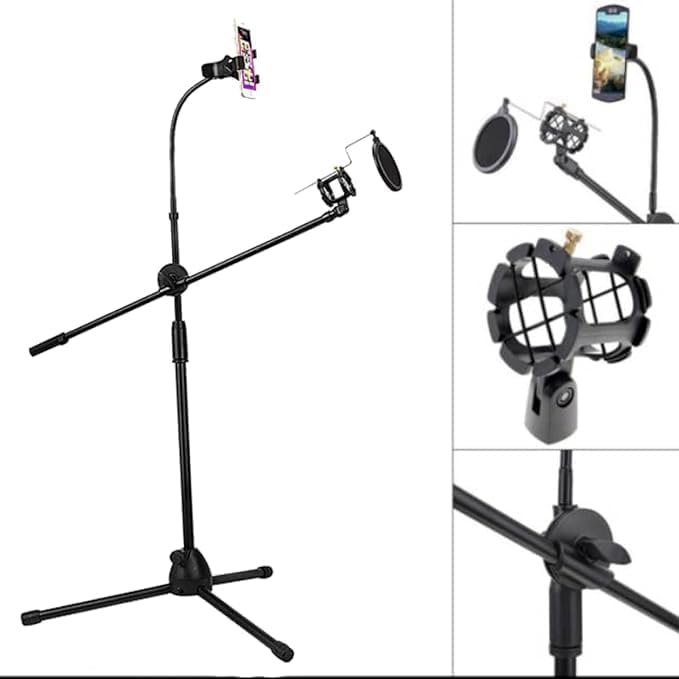 SJ-10 Tripod Microphone Stand | Durable, Adjustable, and Portable Design for Professionals | Ideal for Studio and Stage Use Image