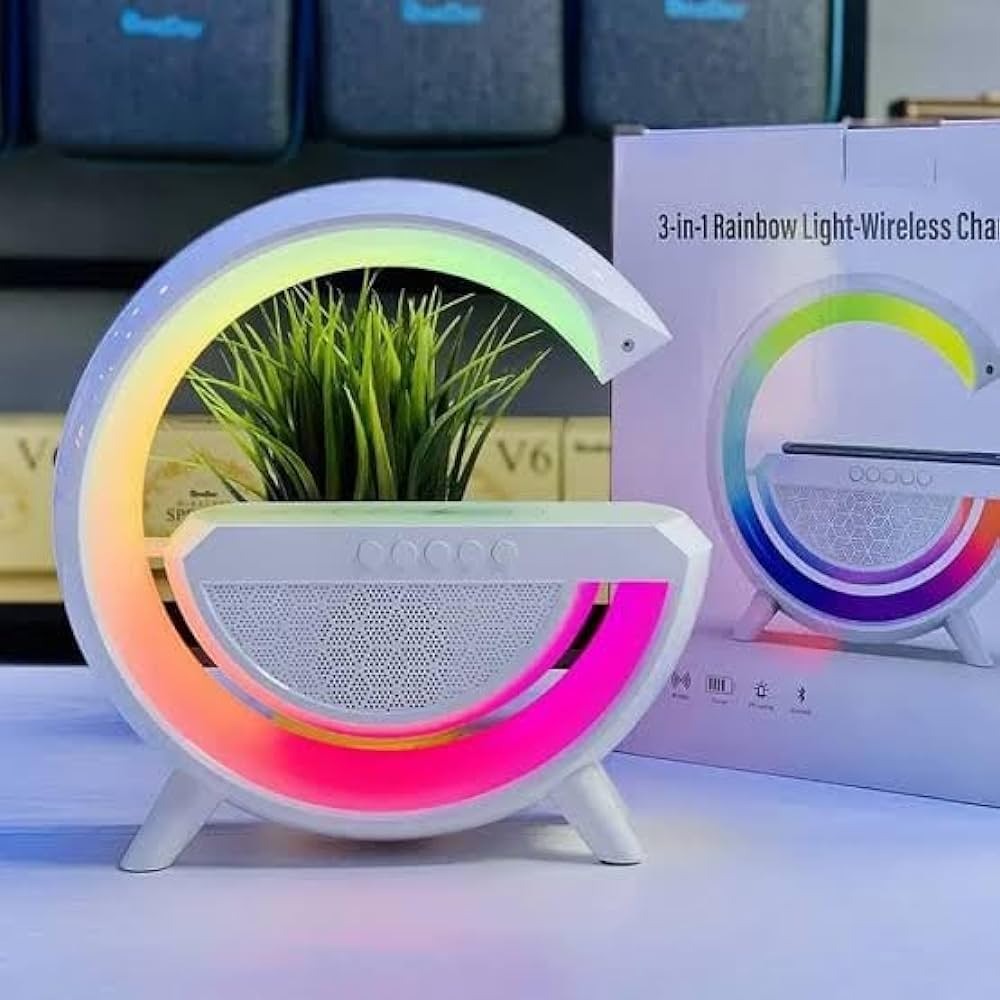 3-in-1 Night LED Desk Lamp | Bluetooth Speaker with 15W Wireless Charging Image