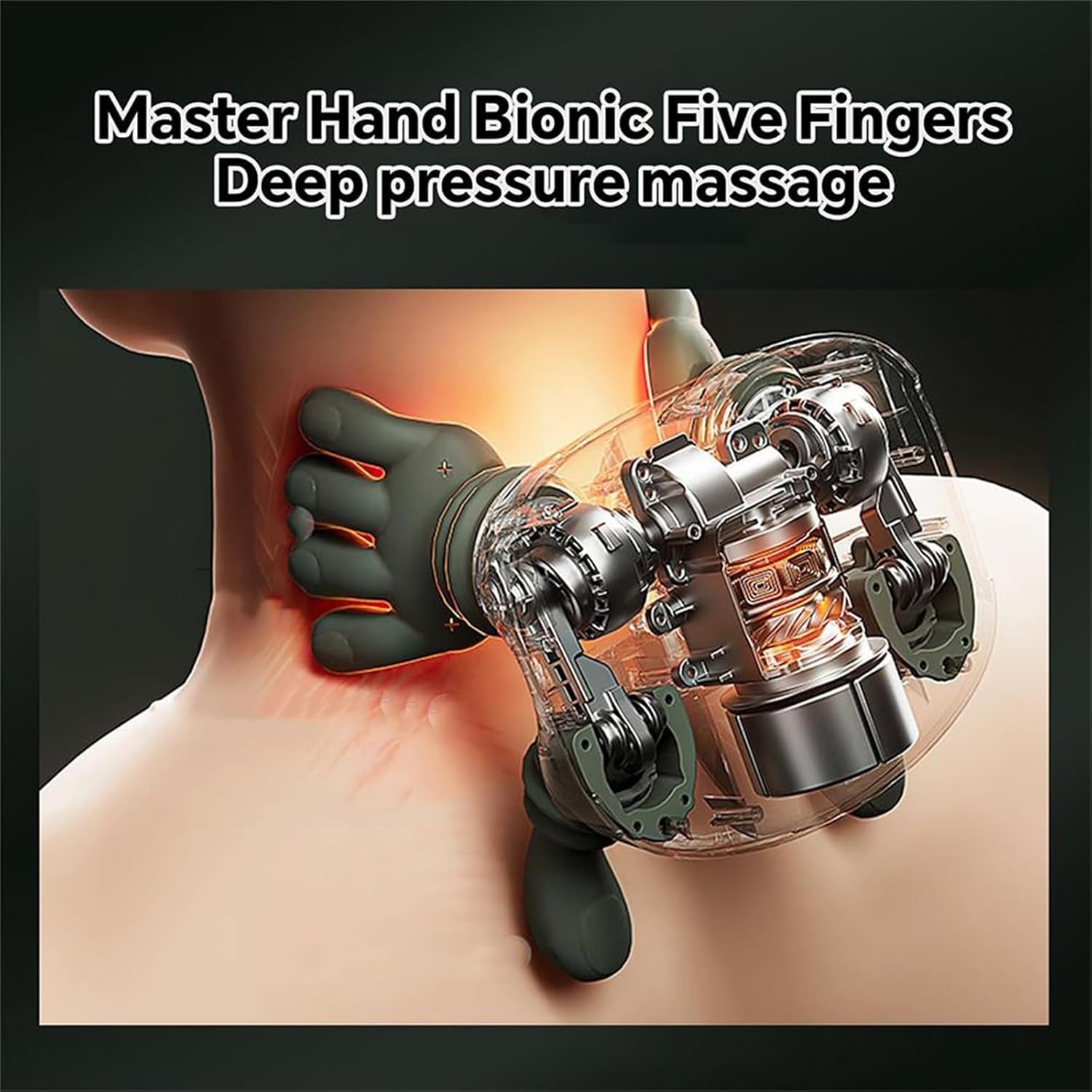 Master Hand Neck & Shoulder Massager with Heat. 3-mode , 2 temp levels & cordless design for back & legs. Green. Image