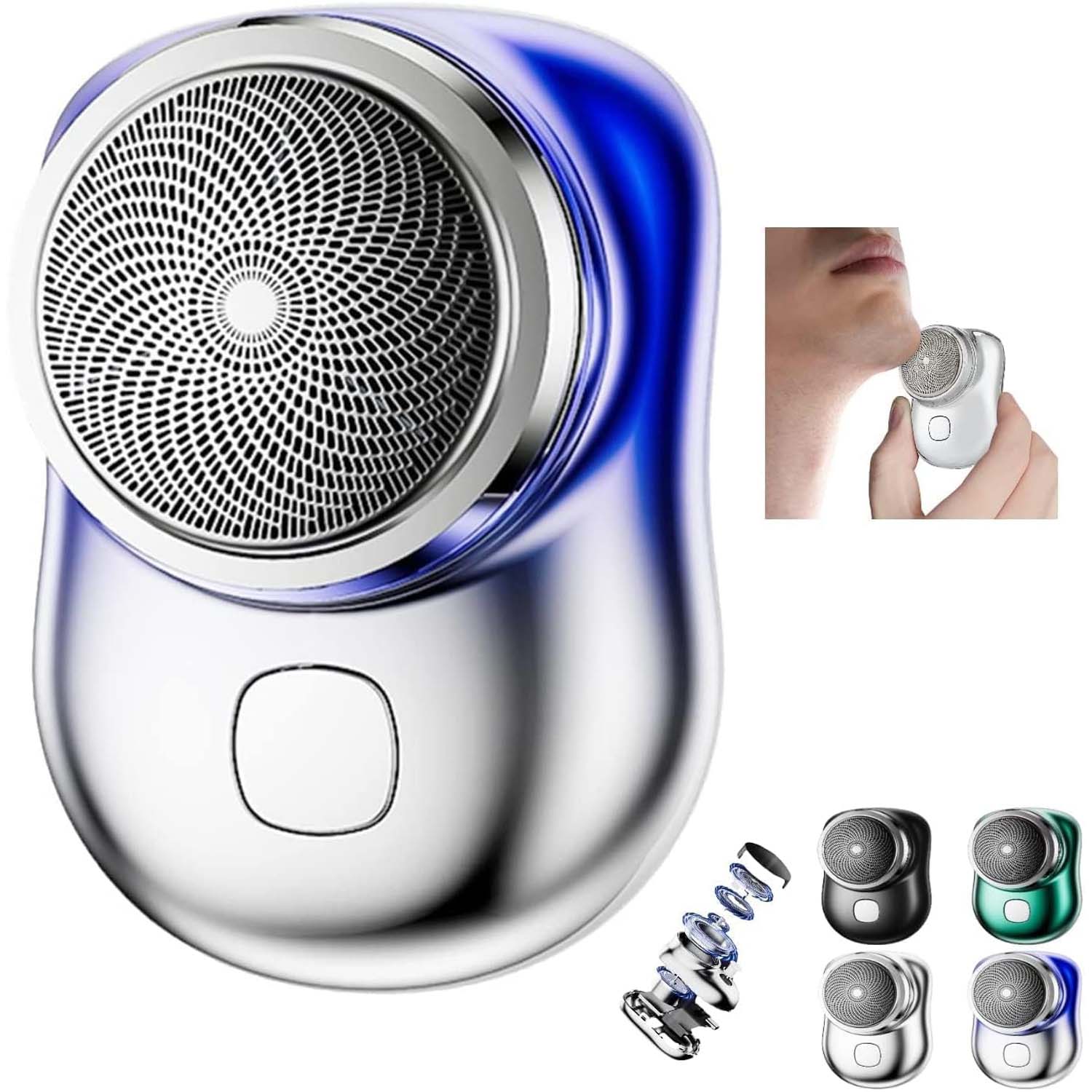 Mini Electric Shaver - Pocket-Sized, Rechargeable & Waterproof for Travel, One-Button Operation for Men & Women (Multi-Colour) Image