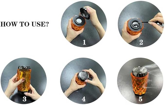 Elegant USB Rechargeable Incense Burner – Portable Oud and Bakhoor Burner for Home, Office, and Car (Orange) Image