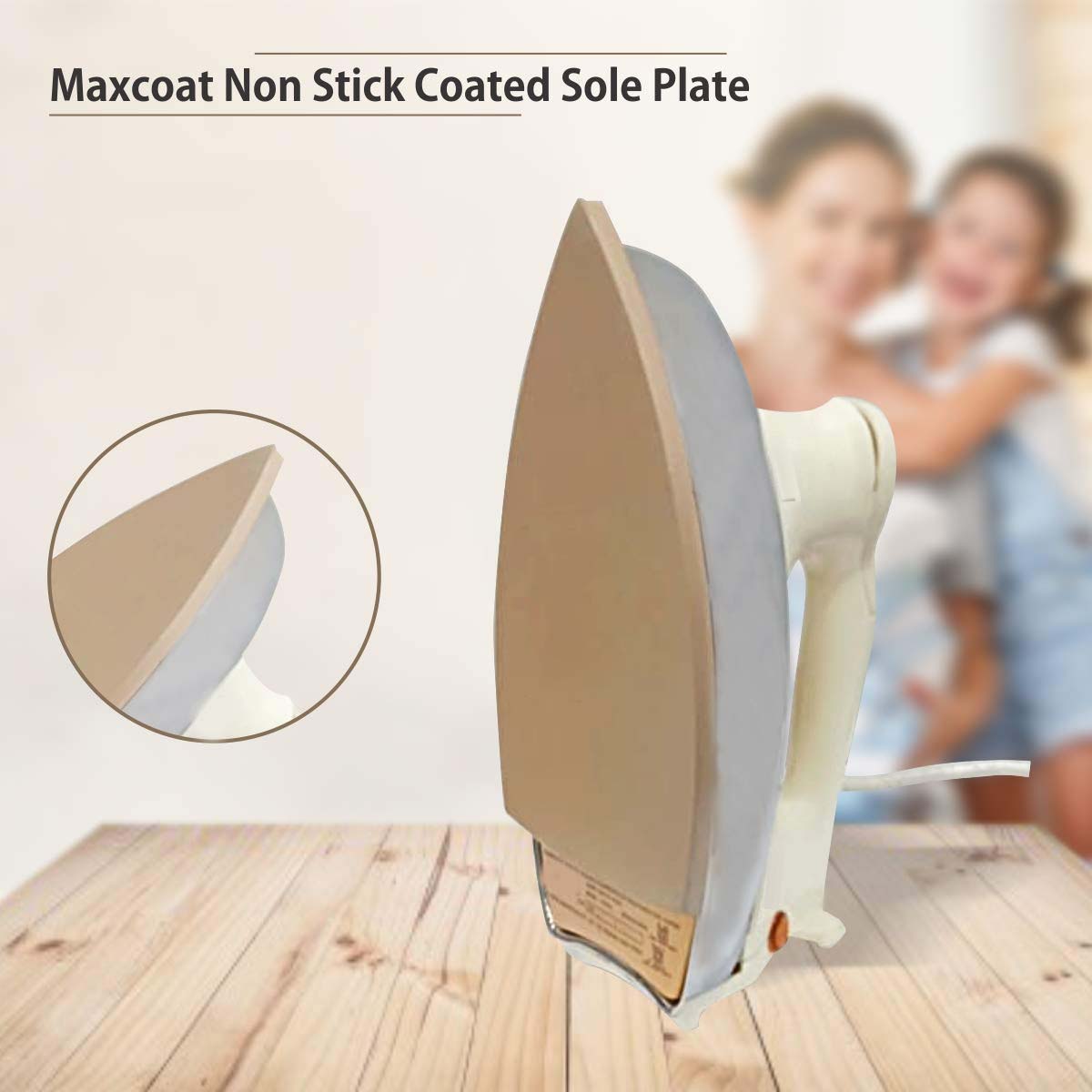 MHI-30 Automatic Dry Iron - 1000W with Stainless Steel Soleplate, Auto Shut-Off & Anti-Drip Image