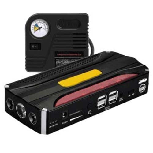 Portable Car Jump Starter & Multi-Purpose Air Blower Power Bank - 2000A Starting Current, 150PSI Air Inflator, 20,000mAh Battery Pack with LED Flashlight | Power Bank for Phones, Tablets, & More | Compact Emergency Car Jump Starter for 6L Gas & Diesel Engines Image