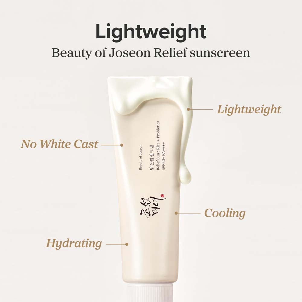 Beauty of Joseon Relief Sun Rice + Probiotics SPF50+ PA++++ – Lightweight Korean Sunscreen with Moisturizing, Brightening & Barrier Support, 50ml Image