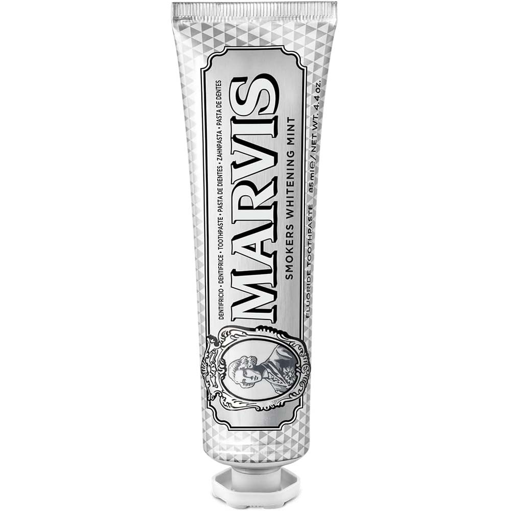Marvis Smokers Whitening Toothpaste - Mint Flavor, 85ml, Natural Teeth Whitening, Plaque Removal, Long-Lasting Freshness Image