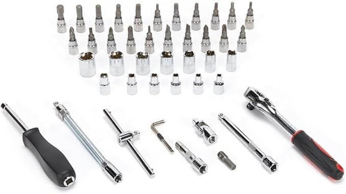 Heavy Duty Hand Tool Storage Box | Portable 46-Piece Auto Car Repair Kit with Ratchet Socket Wrench Set Image