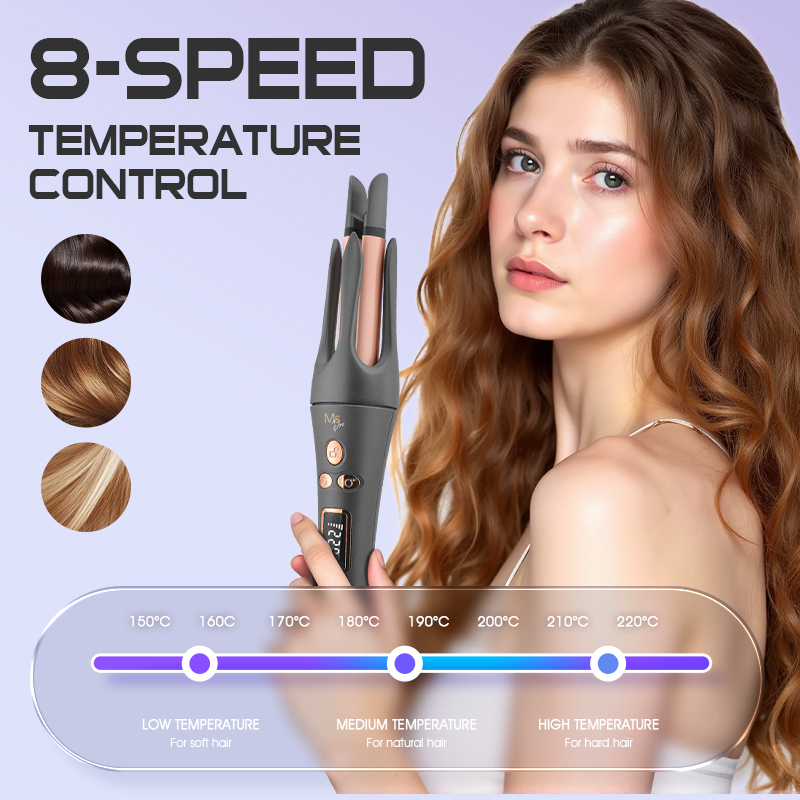 Auto Hair Curler with Ceramic-Aluminum Barrel - 360° Rotating Cord for Salon-Quality, Hair-Protecting Curls at Home Image