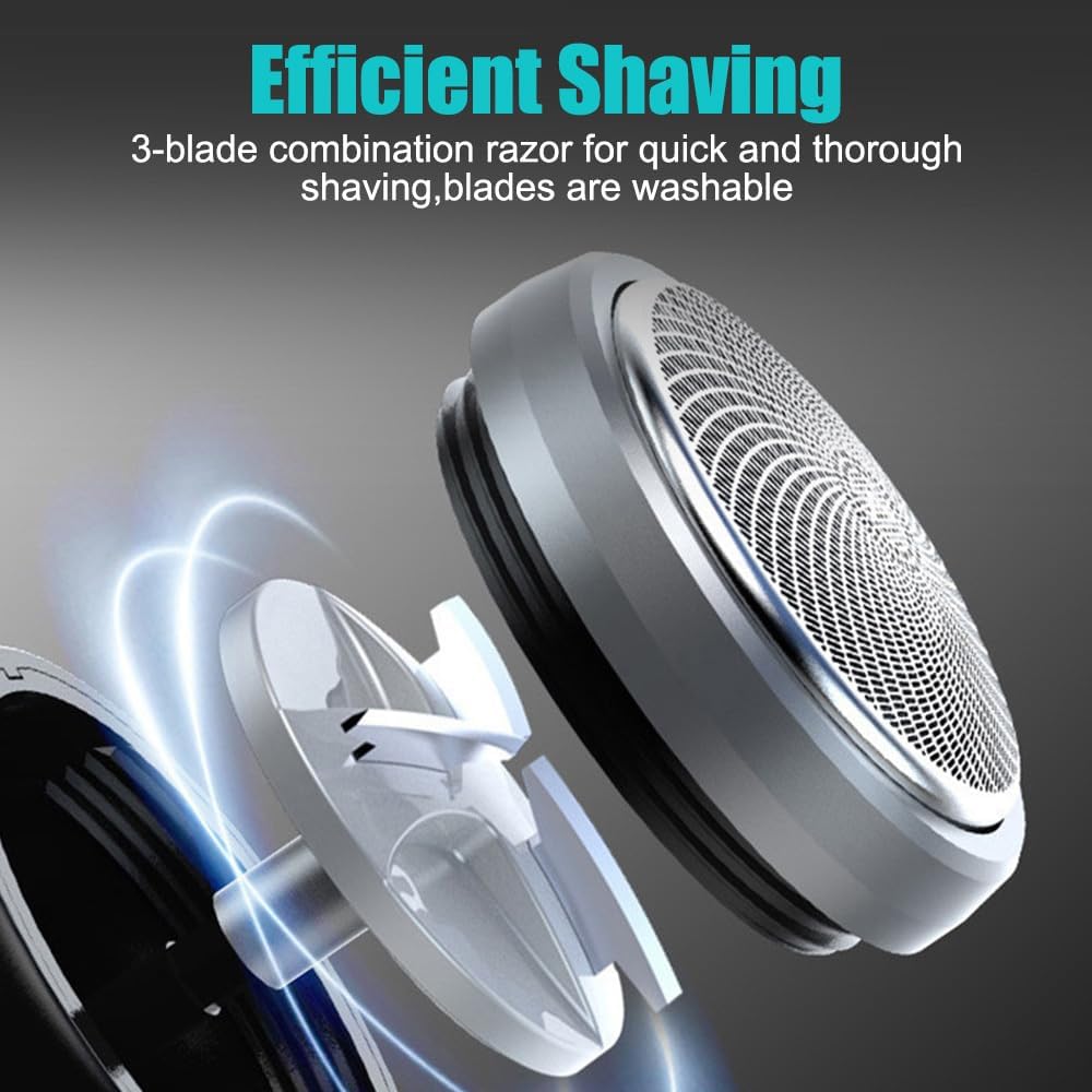 Fast Charging Digital Display Mini Shaver with Mirror | Portable USB-C Rechargeable Electric Shaver | Compact Travel Shaver for Men - Upgrade with High-Performance Blades Image