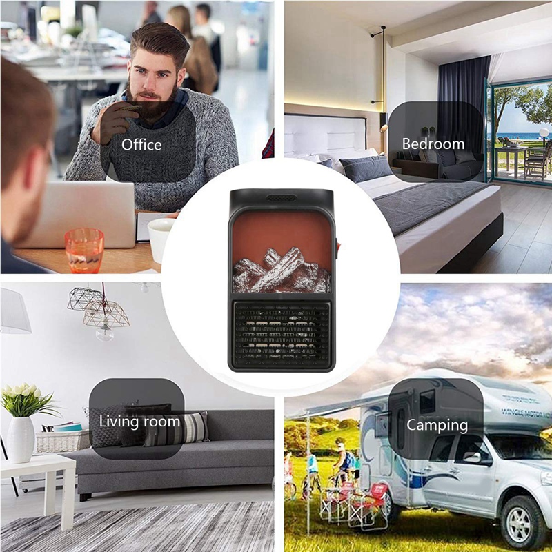 Portable Heater 500W | 220V Remote Control Flame Heater for Efficient Home & Office Heating Image