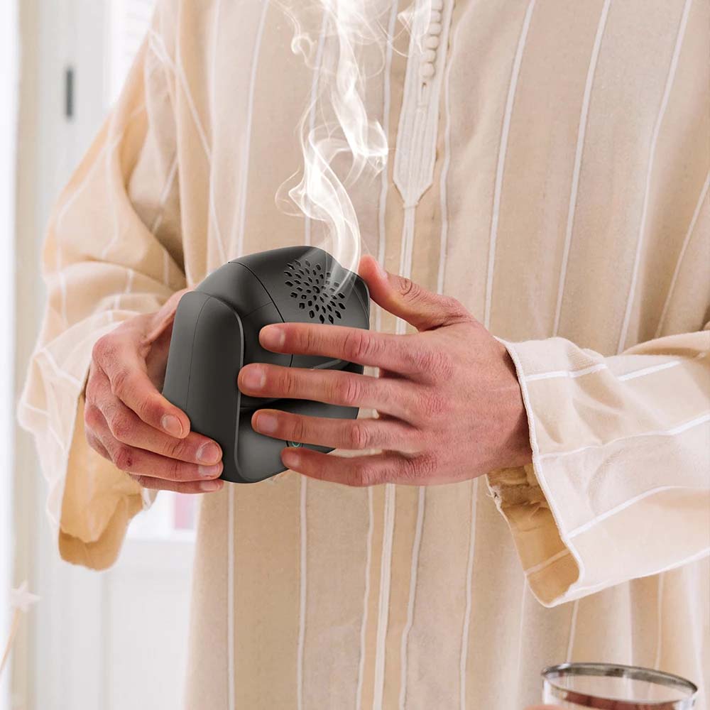 Rotational Incense Burner - 90° Rotation, 1500mAh Battery, Type-C Charging, LED Indicator for Home, Office & Car Use Image