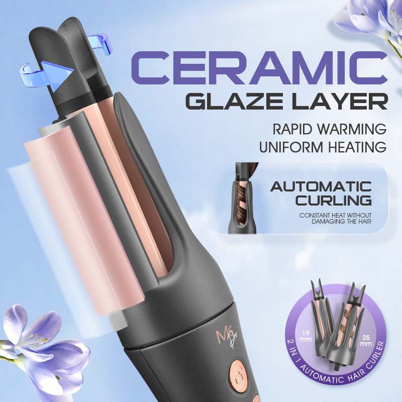Auto Hair Curler with Ceramic-Aluminum Barrel - 360° Rotating Cord for Salon-Quality, Hair-Protecting Curls at Home Image