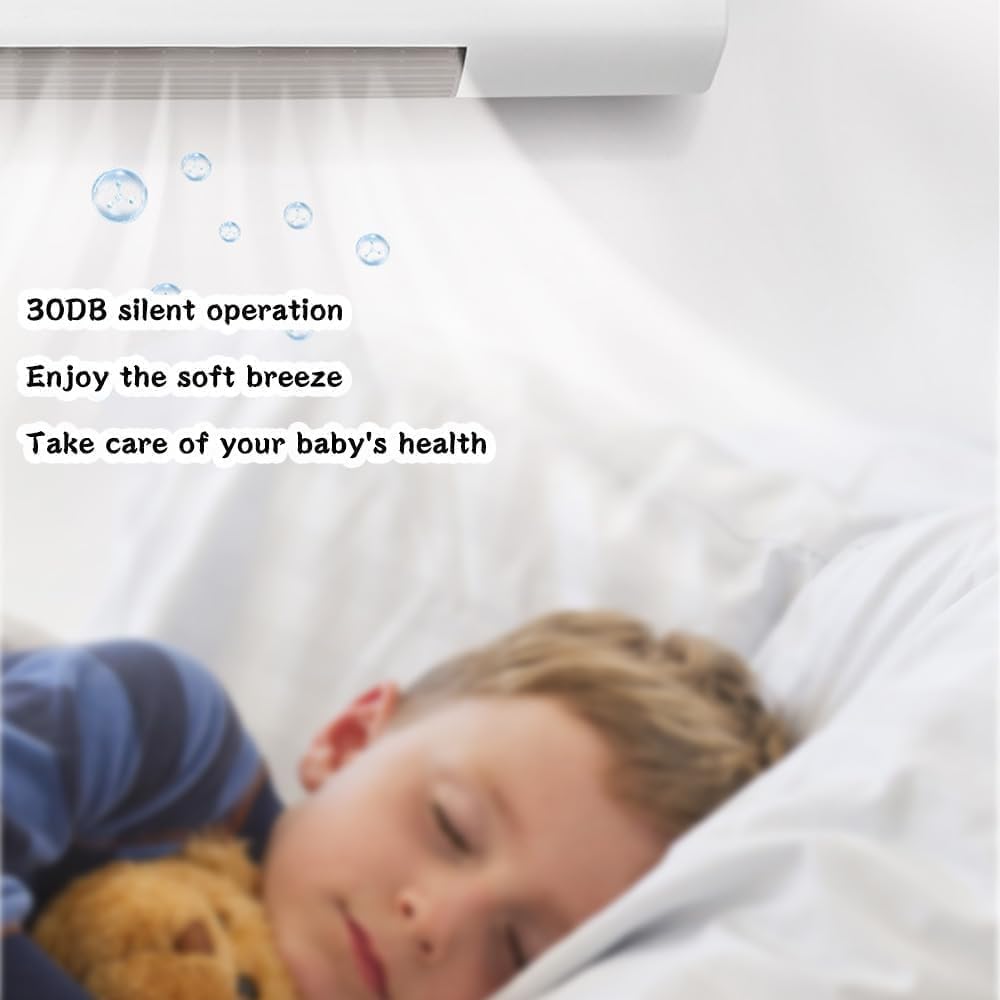 Personal Mini Air Conditioner. Wall-mounted dual-use AC unit with remote, touch screen & heating/cooling for rooms up to 150 sq ft. Image