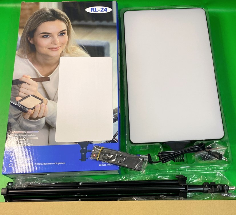 Rl-24 24-Inch Portable LED Photo Fill Light | Studio Lighting for Video Recording, Streaming, Filming, and Photoshoots with Adjustable Brightness and Color Image