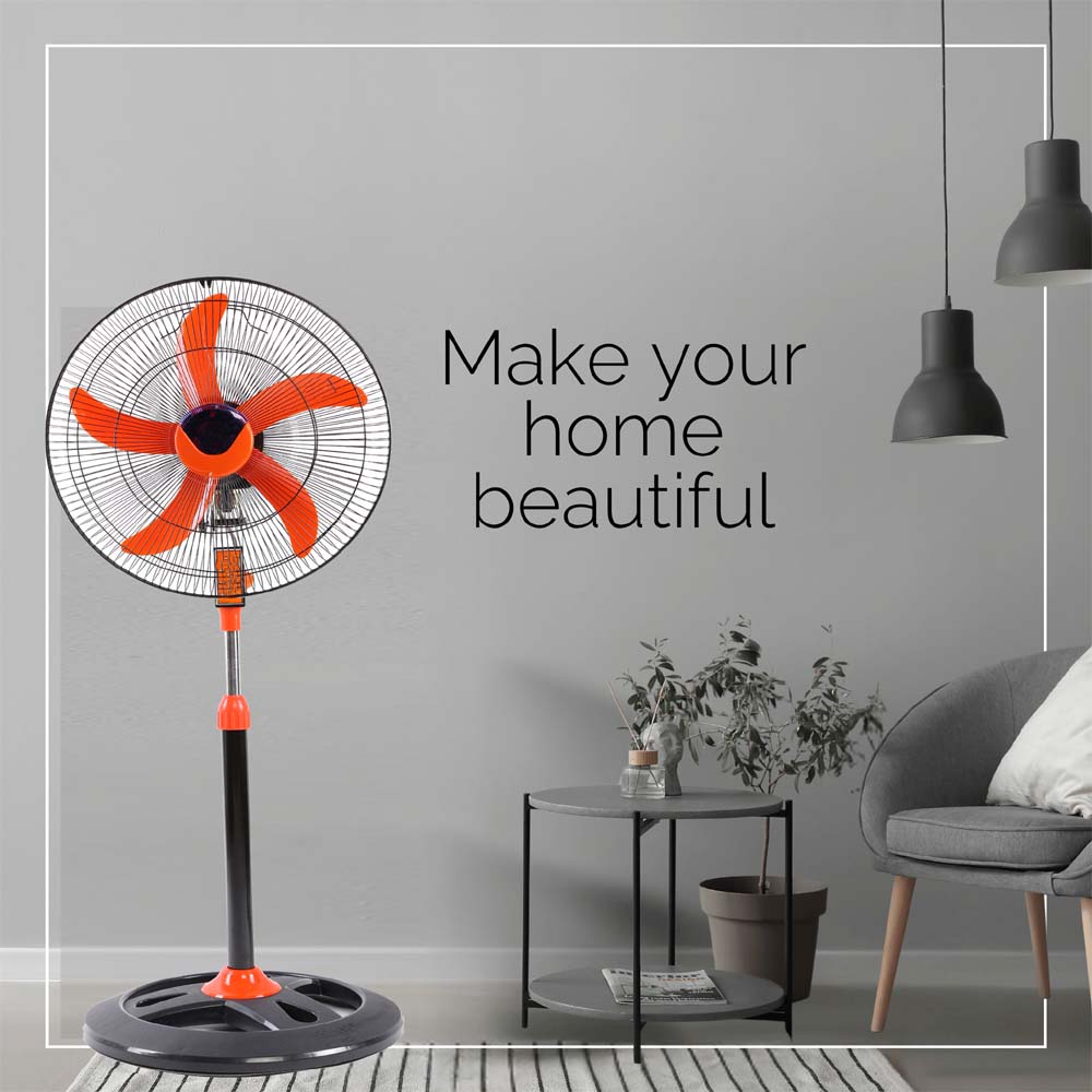 MSFV-1820 18" Luxury Stand Fan - 5-Speed Remote Control, Ultra-Quiet 25dB, Adjustable Height for Home/Office Image