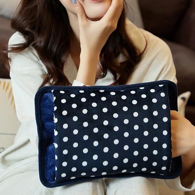 Rechargeable Electric Hot Water Bottle - Quick Heat in 15 Minutes, Portable & Effective for Muscle Pain Relief, Neck, Back, and Lumbar Pain, Warm Bed Companion - Soft, Durable, and Safe with 5-8 Hours Heat Retention Image