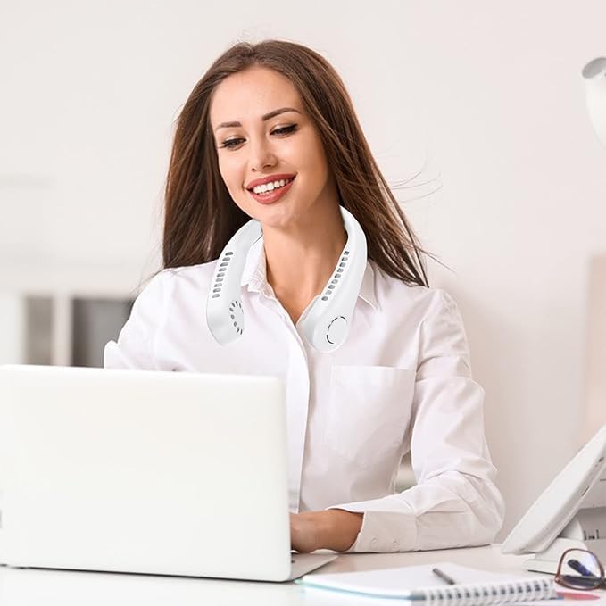 Foldable Neck Fan – Portable Personal Cooling System with 22 Balanced Air Outlets Image