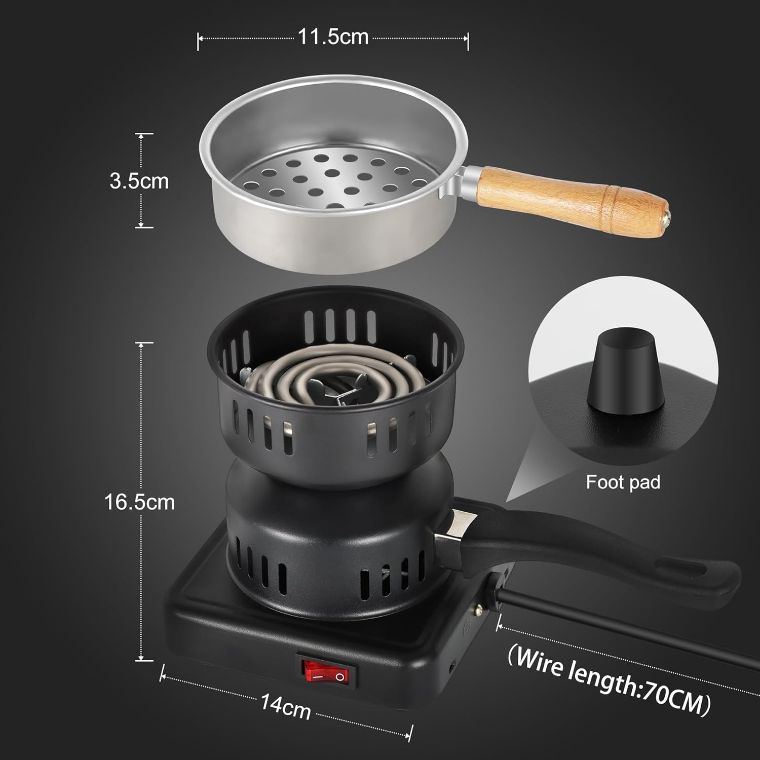 Electric Coal Starter for Hookah, Shisha, Nargila | Versatile Heater Stove & Charcoal Burner for BBQ | Quick & Efficient Heating Image