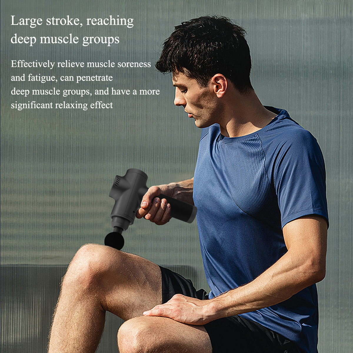 Professional Fascial Massage Gun. 6-speed deep tissue massager with 4 heads for muscle pain relief. Rechargeable & handheld (Multi-Colour) Image