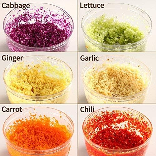 Easy Spin Cutter Hand Chopper | The Ultimate Onion, Garlic, and Vegetable Cutter | Effortless Manual Food Chopper for Quick and Easy Meal Prep Image