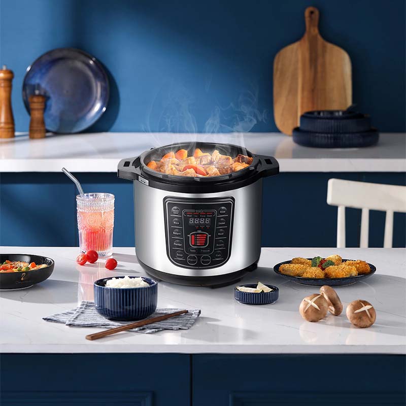 8L Smart Digital Pressure Cooker - Multi-Function Electric Rice Cooker with Non-Stick Pot & Stainless Steel Design Image