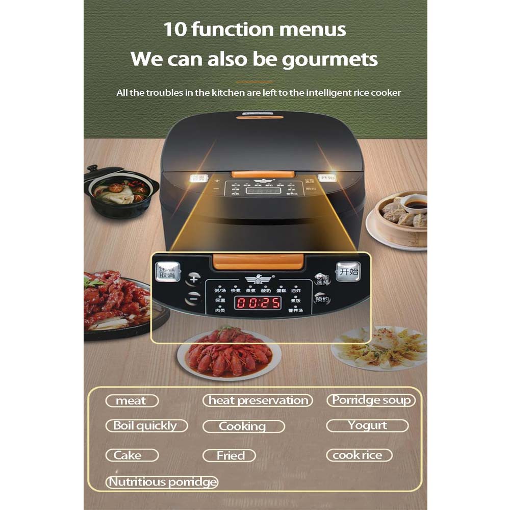 Multifunctional Rice Cooker | Pressure Cooker | Electric Pot 5L 1.8L | Slow Cooker | Steamer | Mini Smart Hot Pot | Portable Kitchen Appliances Image