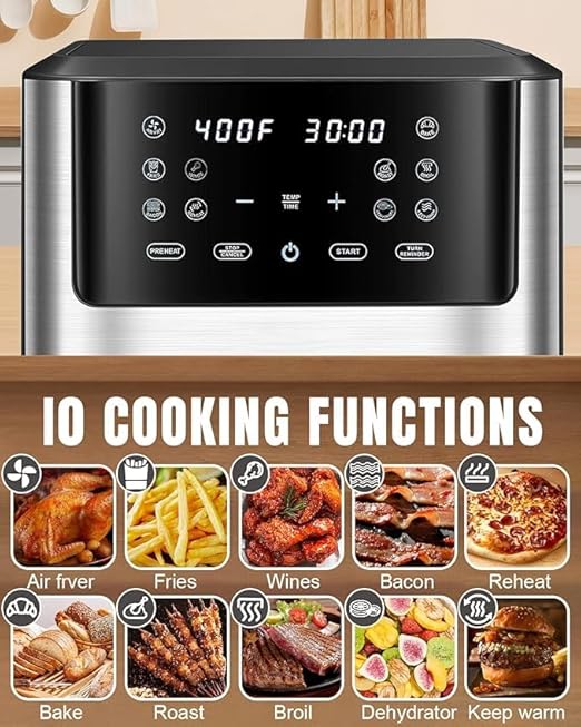 Smart Air Fryer – 1500W with Visible Cooking Window, Removable Basket, and Precise Timer & Temperature Control Image