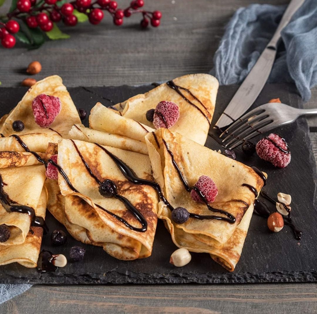 Electric Pancake & Crepe Maker with Auto Power-Off | Non-Stick Hot Plate Cooktop with Automatic Temperature Control | Perfect for Pancakes, Crepes, Omelets, and More Image