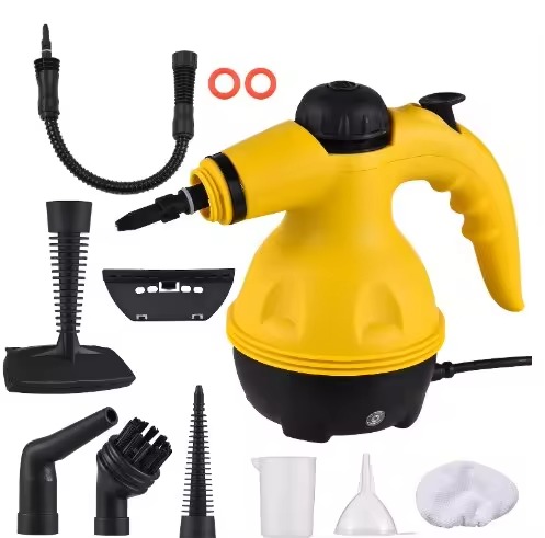 Powerful Pressurized Handheld Steam Cleaner - 9pc Kit for Multi-Surface Cleaning (Kitchen, Bathroom, Car, Windows, Grime Image