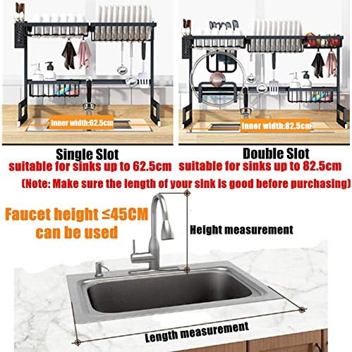 Over Sink Kitchen Shelf Storage Holders | 65/85cm Stainless Steel Organizer for Dish Drying & Kitchen Essentials Image