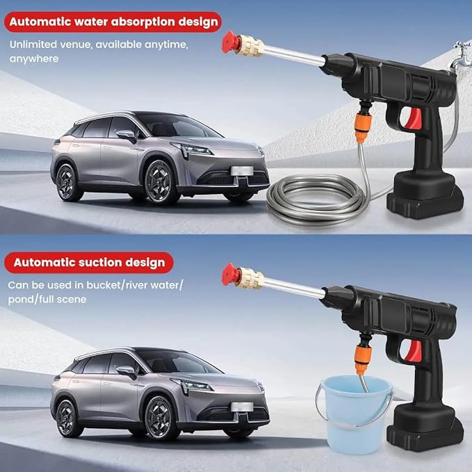 20000mAh Cordless High Pressure Washer Spray Gun | Car Wash and Cleaning Machine | Compatible with Makit 18V Battery Image