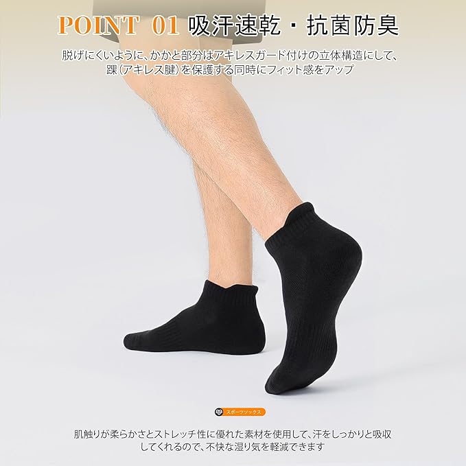 8 Pairs Men's Breathable Cotton Ankle Socks - Lightweight & Comfortable for Spring/Summer/Fall (Black) Image
