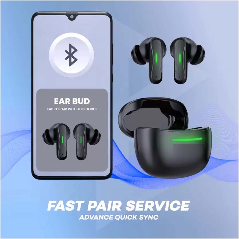 TWS Wireless Earbuds with ENC, V5.1 Bluetooth, Clear Call Effect, HD Sound, Long Battery Life, Sensitive Touch, Short Ear Handle Design, Type-C Image