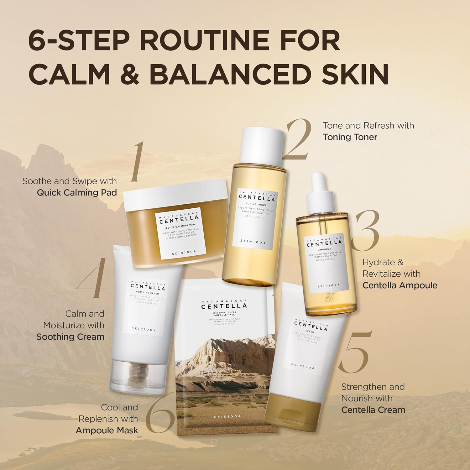 SKIN1004 Madagascar Centella Asiatica 100% Ampoule. Pure extract serum for intensely soothing sensitive & acne-prone skin. Image