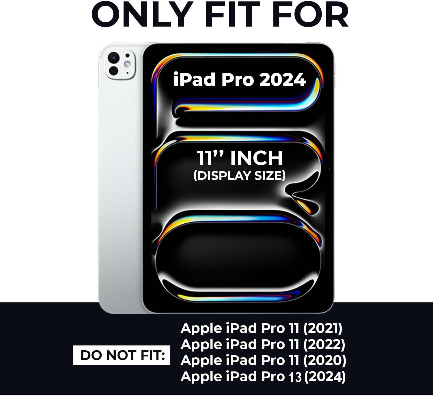 iPad Pro 11 2024 (M4) Case - 360° Rotating Smart Folio Cover with Auto Sleep/Wake & Multi-Angle Stand (Multi Colour) Image