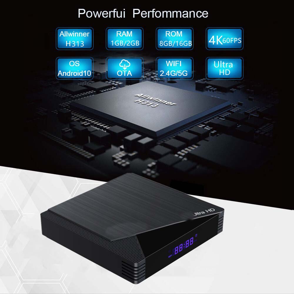 8K Ultra HD Android 12.1 TV Box - 8GB RAM + 128GB ROM, 4K HDR, Dolby Audio, WiFi 6, Bluetooth 5.2 Image