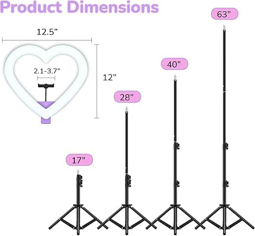JM26-10 RGB LED Heart-Shaped Ring Light – Elegant and Flexible Lighting for Enhanced Photography and Videography Image