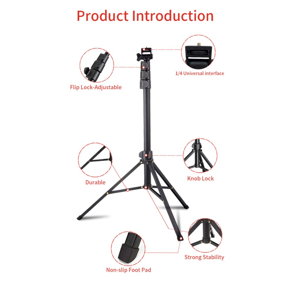 MT-39 2-in-1 Portable Tripod & Selfie Stick, Aluminum Foldable Stand with Adjustable Height, Lightweight Travel-Friendly for Smartphones & Cameras Image
