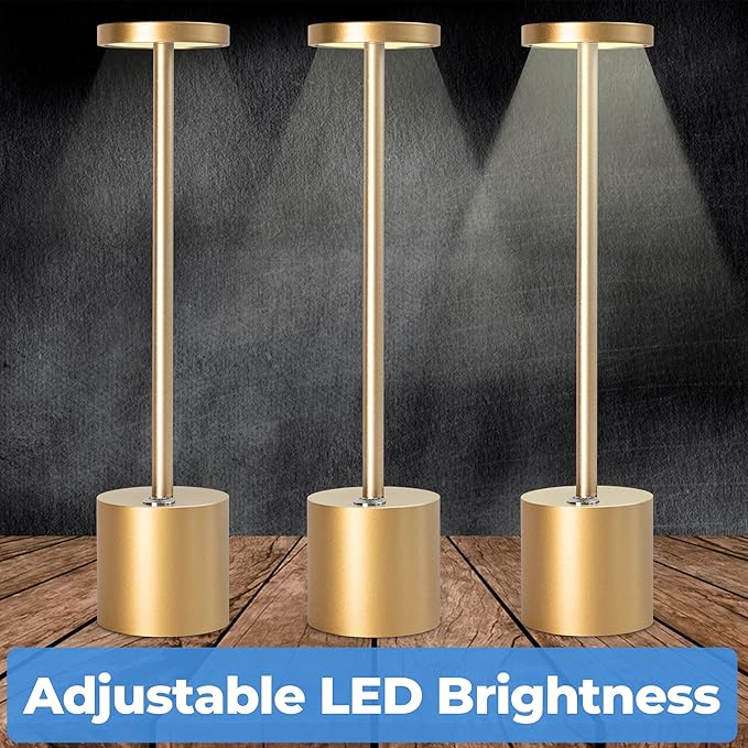 Cordless LED Table Lamp – Full Size Minimalist Design with Rechargeable Battery and 3-Level Dimming for Home, Office, and Nursery Image