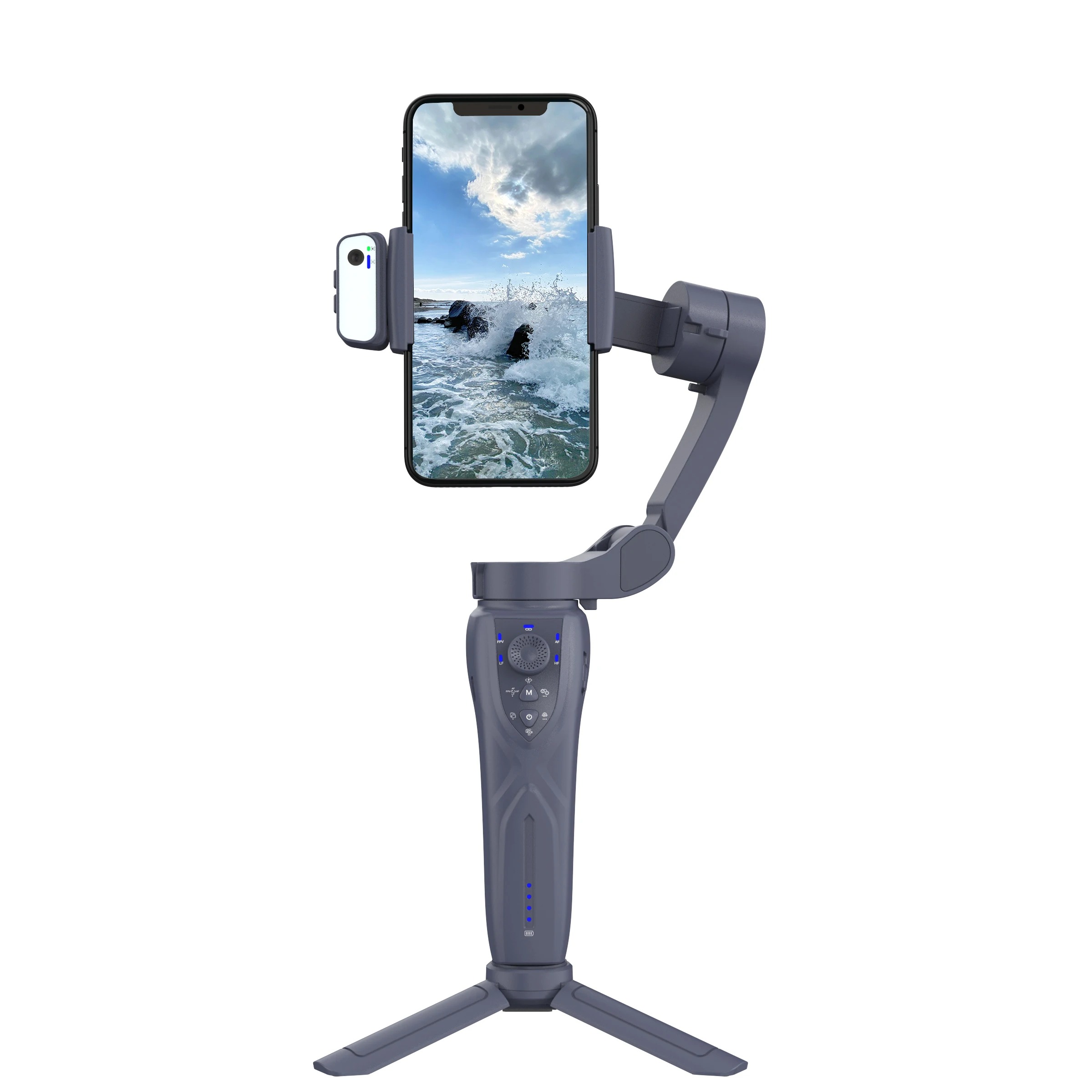 Handheld Gimbal F12 Camera Stabilizer with Tripod | Face Tracking via App | Selfie Stick & Horizontal Stabilizer Image