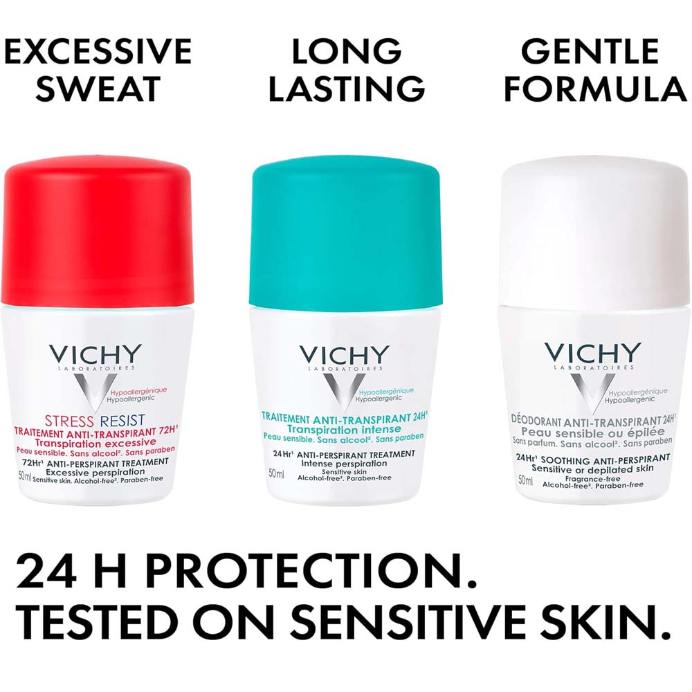 Vichy 48H Anti-Perspirant Deodorant - Intensive Treatment for Long-Lasting Protection & Freshness, 50ml Image