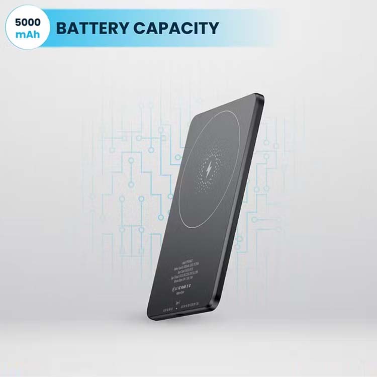 5000mAh MagSafe Power Bank - Ultra-Slim 15W Wireless Charger, Aluminum Body, Fast Charging Compitable for iPhone & Android ( Multi) Image