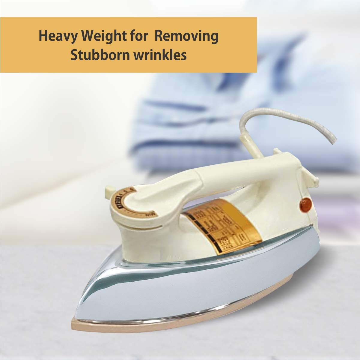 MHI-30 Automatic Dry Iron - 1000W with Stainless Steel Soleplate, Auto Shut-Off & Anti-Drip Image